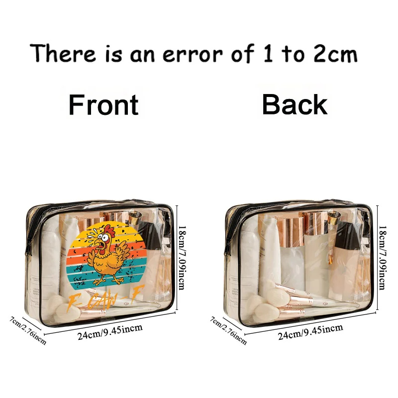 2026 جديد F-CAW-F الدجاج Harajuku الحيوان المرأة حقيبة مستحضرات تجميل PVC وحقيبة مستحضرات التجميل البلاستيكية المألوف الراقية وعالية الجودة #6