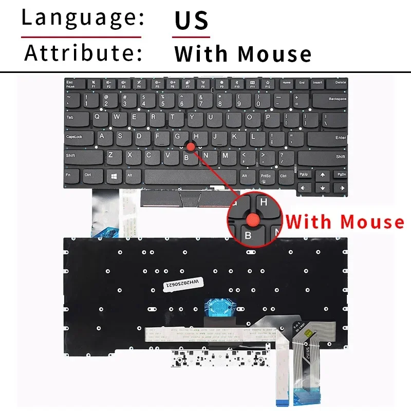 Backlit US Laptop Keyboard for Lenovo ThinkPad P1 X1 Extreme Gen1 Gen2 T490S T495S 02HM208 02HM244 SN20R58841