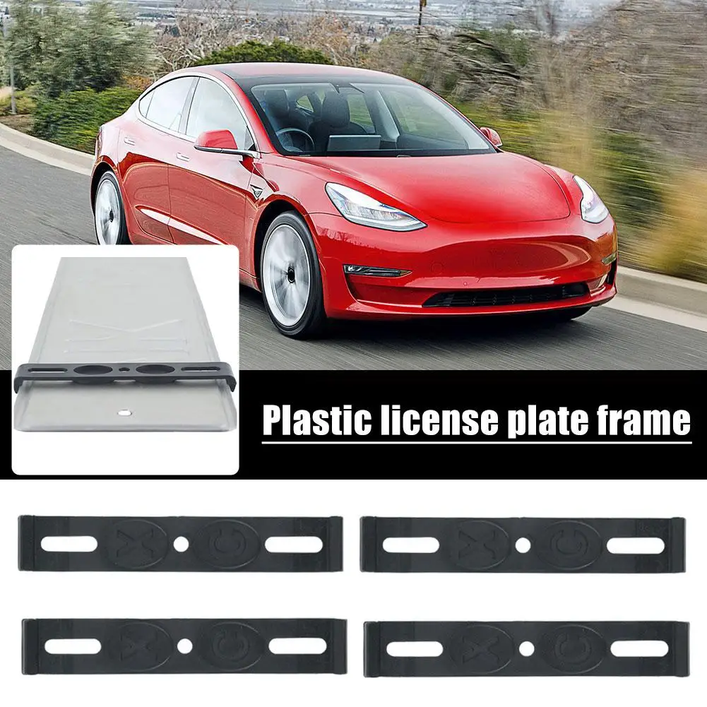 Frameless License Plate Mount 4PCS Weather-Proof Frameless License Plate Frame Car Tag Frame For Front And Rear Car Tags