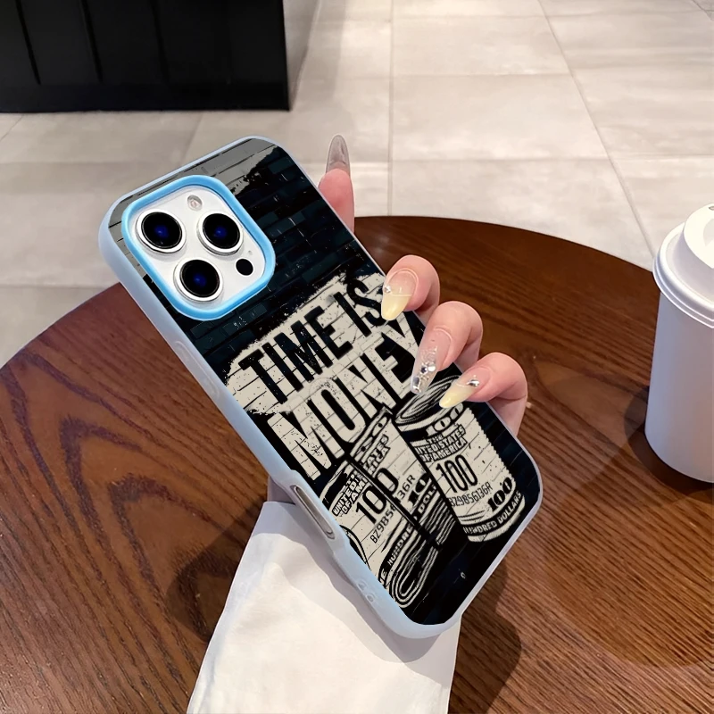 المغناطيس موضة الاتجاه الفاخرة الدولار الوقت هو المال جراب هاتف آيفون 16 15 14 13 12 11 Plus ProMax الهاتف غطاء مقاوم للصدمات