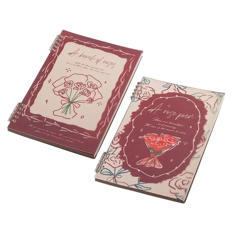 

Binder Journal 60 Sheets Romantic Binder Journal Book with Rose Cover Loose Leaf Binder Romantic Binder Journal Vintage Book