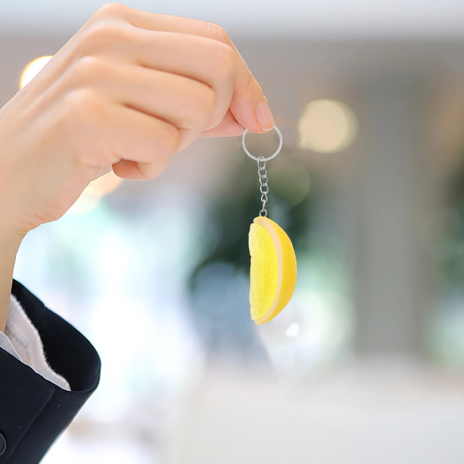 

3pcs Realistic Lemon Keychains Lightweight Fruit Ornaments for Bag Cute Keyring Charms Faux Decoration Travel