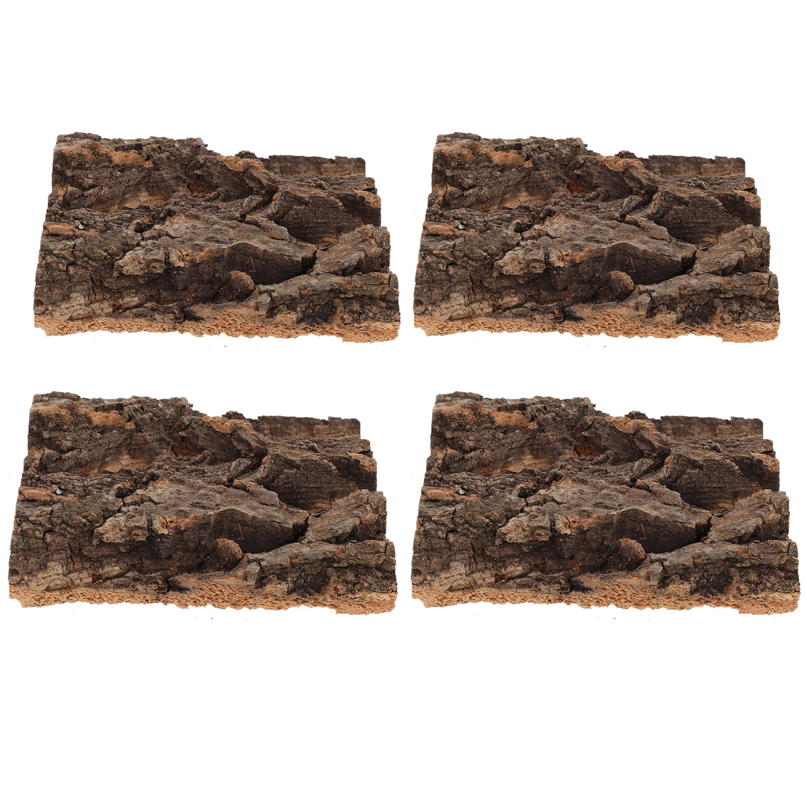 

4Pcs Natural Cork Bark Flat Reptile Terrarium Background Decoration For Water Tank Pet Reptile Bark Climbing Tree Bark Decor