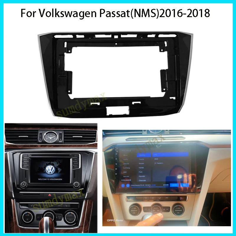 

10.1 Inch CAR DVD Frame Radio Panel Frame for Volkswagen Passat 2016+ big screen 2 Din android Car Radio Fascia frame