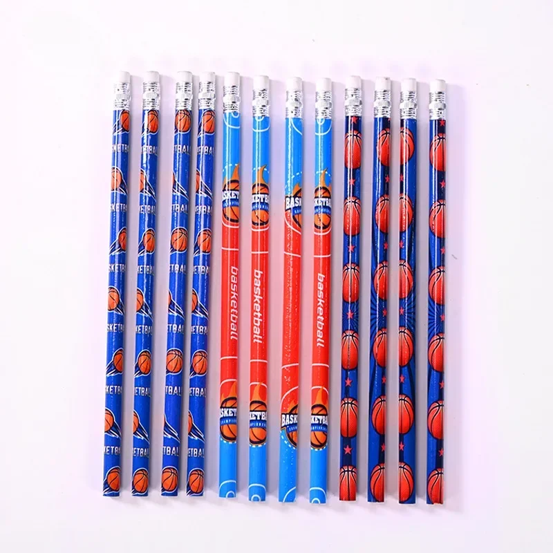 12 Pcs Sport Birthday Party Favors School Rewards Football Baseball Theme Party Writing HB Pencils for Kids Boy