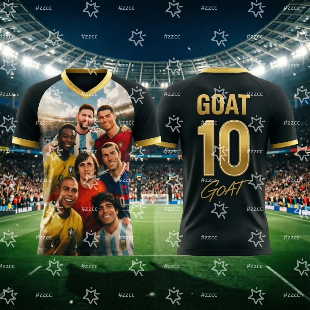 2026 Pele,Messi,Maradona football jersey GOAT No.10 jersey Summer Sports Men's T-Shirt Kid's Clothing Tee Woman cycling jersey