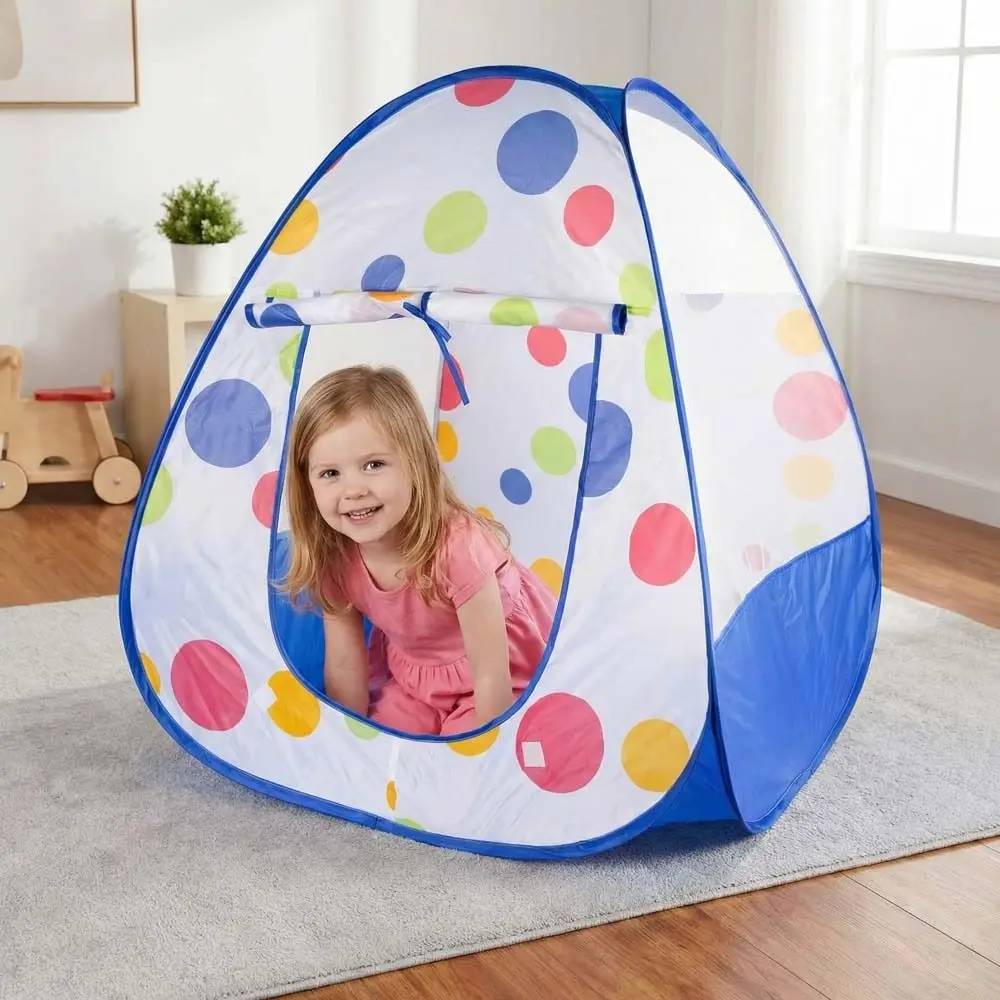 

Детский игровой домик-палатка «Домик принцессы», портативный, моющийся, красный в горошек, складной, для дома и улицы