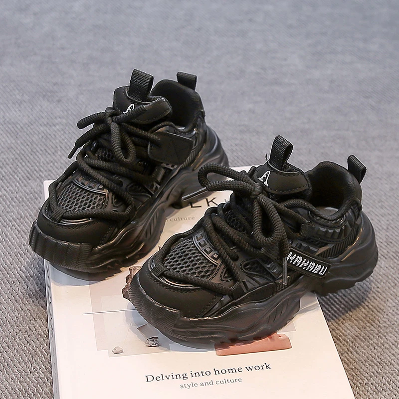 Kids Sneaker Thick Soft Sole Children Sports Shoes Casual Mesh Breathable 2025 New Fashion Kids Running Shoes Hook&loop Non-slip