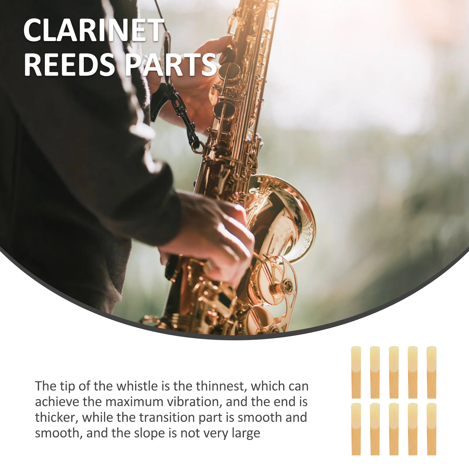 10 Buah Ujung Pengganti Buatan Tangan Premium untuk Pemain Profesional Pemula Aksesori Instrumen Musik Tiup Kayu