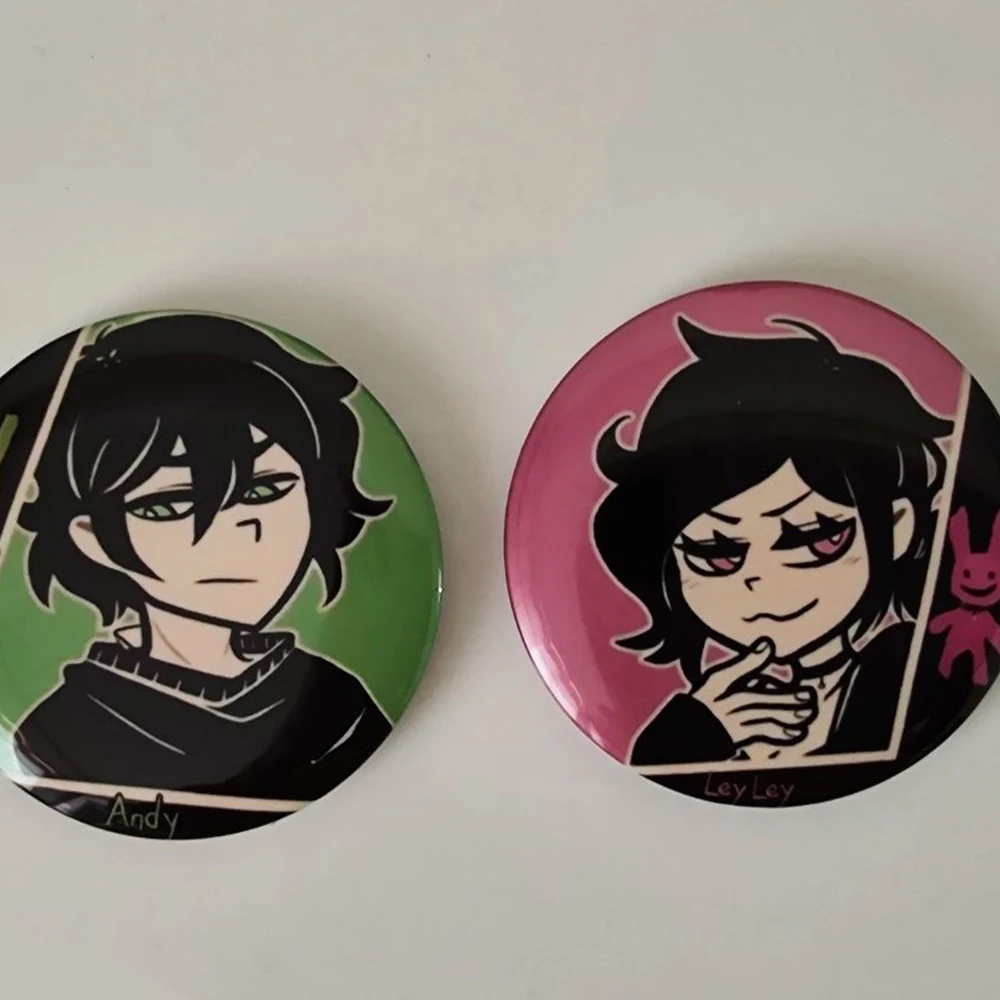 Game The Coffin Of Andy And Leyley Cosplay Badge Metal Reflect Light Brooch Costume Decoration Lapel Pins Unisex Bag Accessories