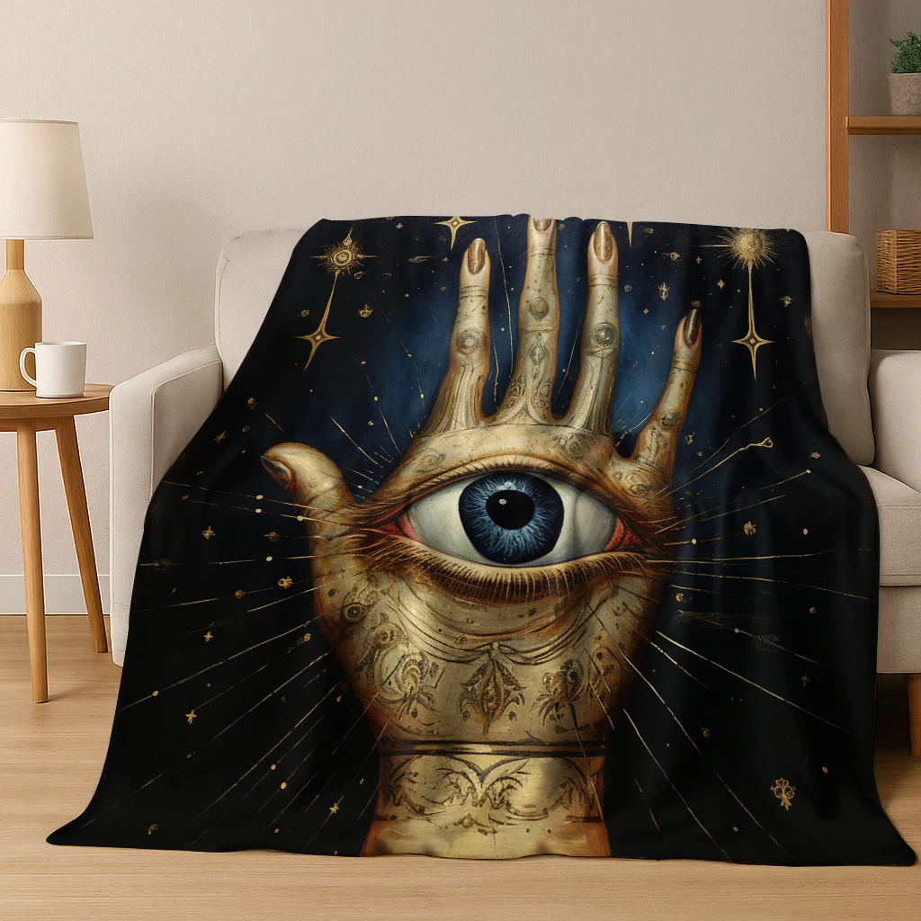 Beauty Eye of Providence Freemasonry Evil Eyes Flannel Blanket,Warm and Cozy Soft Throw Blanket for Home Bedroom Bed Sofa Kids