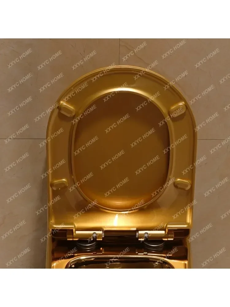 Golden Toilet Cover Universal Slow Drop Mute Toilet Pedestal Ring Cover UV Toilet Board Closestool Fittings