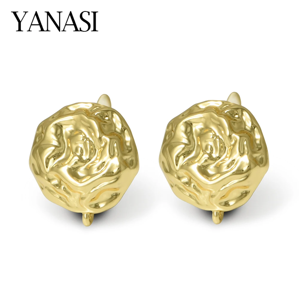 Nouveaux crochets de boucles d'oreilles ronds de grande taille plaqués or 18 carats/rhodium, fermoirs pour la fabrication de bijoux DIY, accessoires hypoallergéniques YANASI