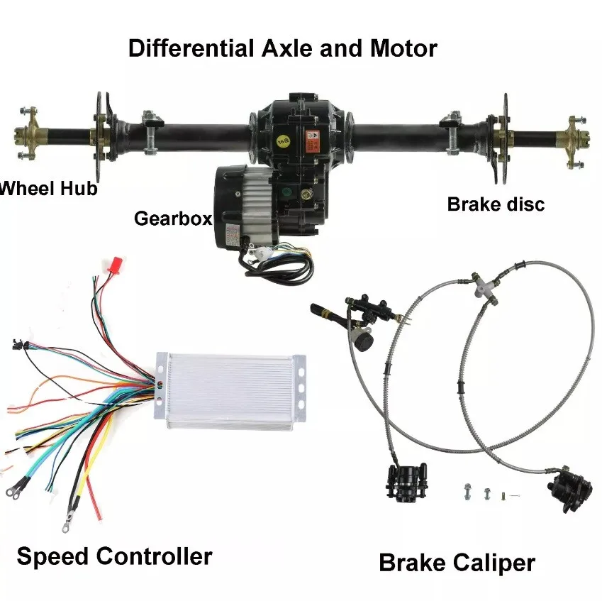 

40inch Rear Differential Axle Kit 48V 1000W DC Motor For DIY ATV Buggy Go Kart Quad