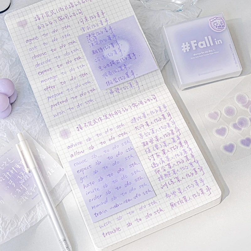 

Translucent Note Paper Gradient Color Note Pad Sticky Note Memo Pad for Journaling Note Taking Reminders on Notebook