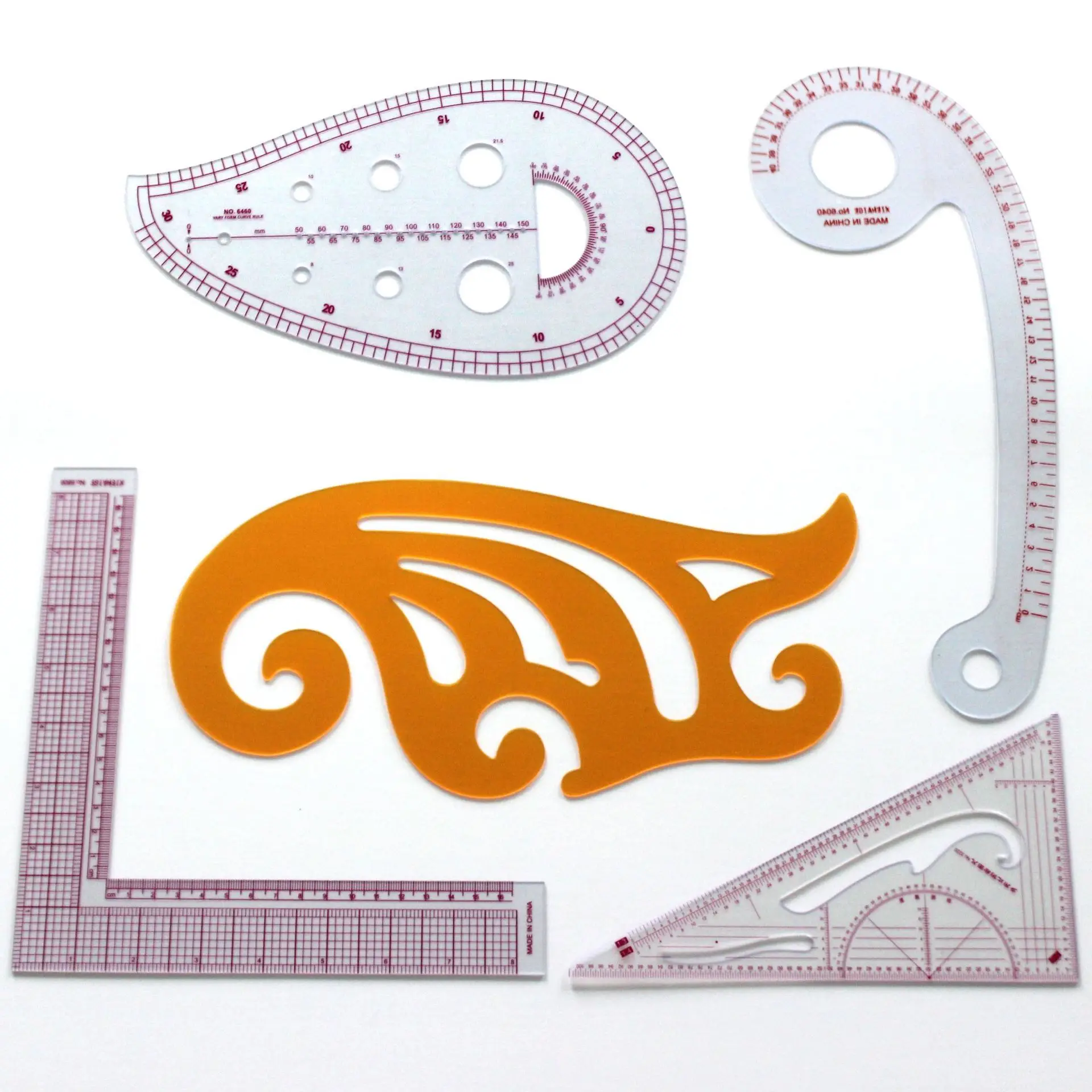 Multifunctional Set Patchwork Ruler   Clothing Cutting Tool  Armhole Ruler  Scale Ruler  Curve Button Ruler  Sewing Accessories