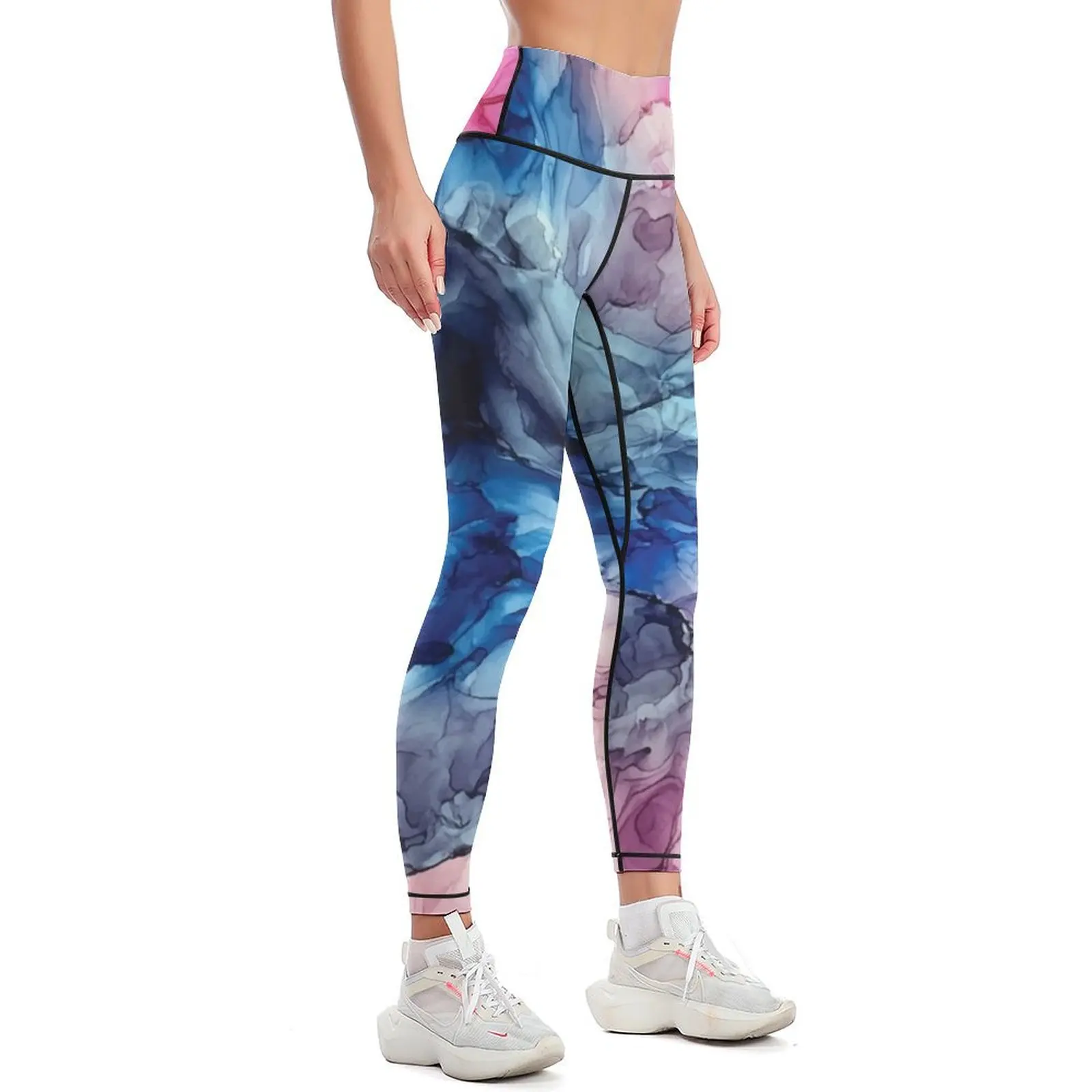 Soul Explosion - Original Abstract Fluid Art Painting Leggings Women's tights Leginsy push up Women's sports Womens Leggings