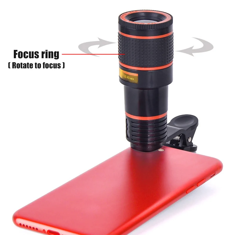 Cell Phone Camera Lens Monocular Telescope 12X Telephoto Zoom Lens for  for Samsung for Android