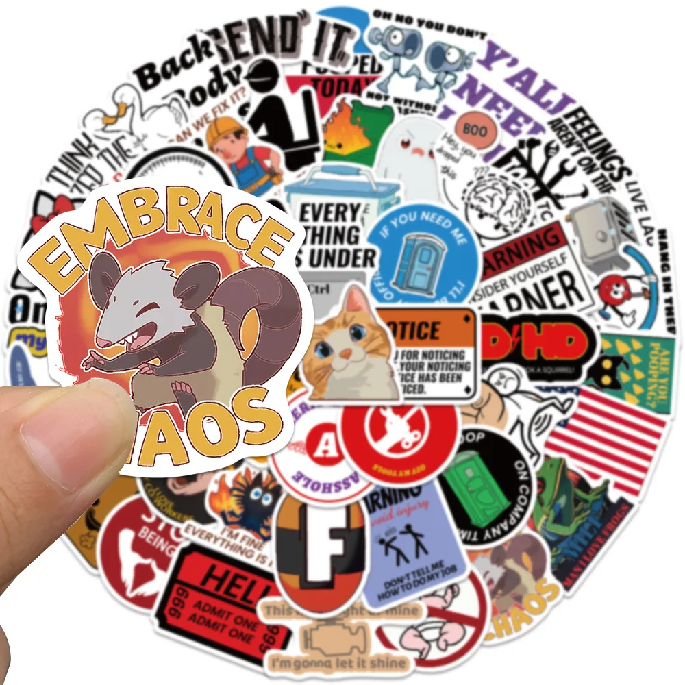 50Pcs Funny Stickers for Adults Meme Pack Stickers for Laptop Hard Hats Car Motorcycle Helmet Sarcastic Graffiti Decals view 4