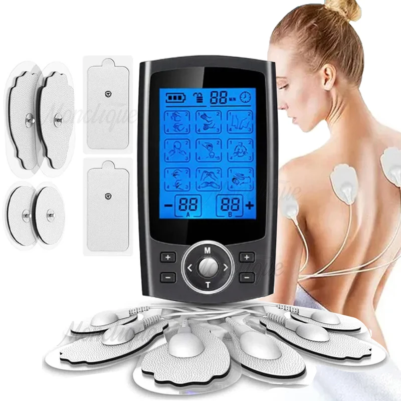 36 Modes EMS Muscle Stimulator Digital Low Frequency Pulse Vibration Body Shaping Equipment Full Body Massage Relax Back Guard