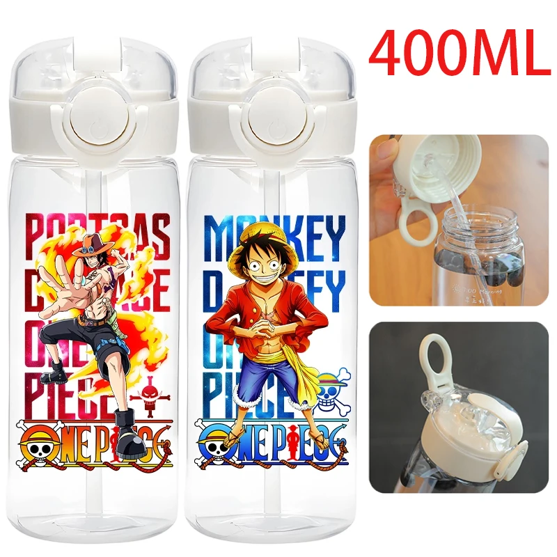

400ml One Piece Water Bottle Leakproof Sport Water Cups Portable Straw Drinking Cup Summer Plastic Cold Water Jug Gym Fitness