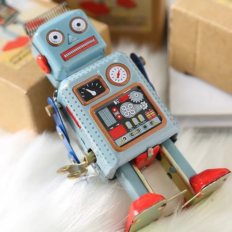 

Mechanical Metal Tin Moving Arms Swing Alien Robot Collection Retro Wind Up Toy Clockwork Toy Figures Funny Kids Gift