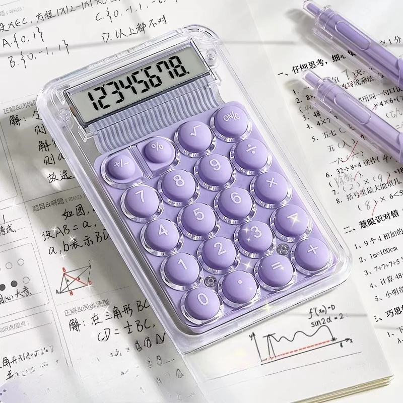 آلة حاسبة صامتة لطيفة نسخة صغيرة للتعلم آلة حاسبة صغيرة محمولة مساعدة العودة إلى اللوازم المدرسية للطلاب/التمويل