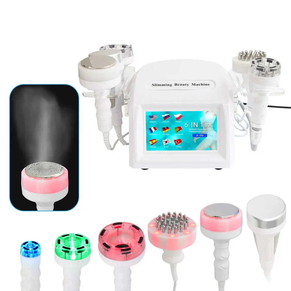 

New 6IN1 80K Ultrasonic Cavitation Slimming Machine Body Facial RF Beauty Device Anti-cellulite Massager Skin Tightening Lifting