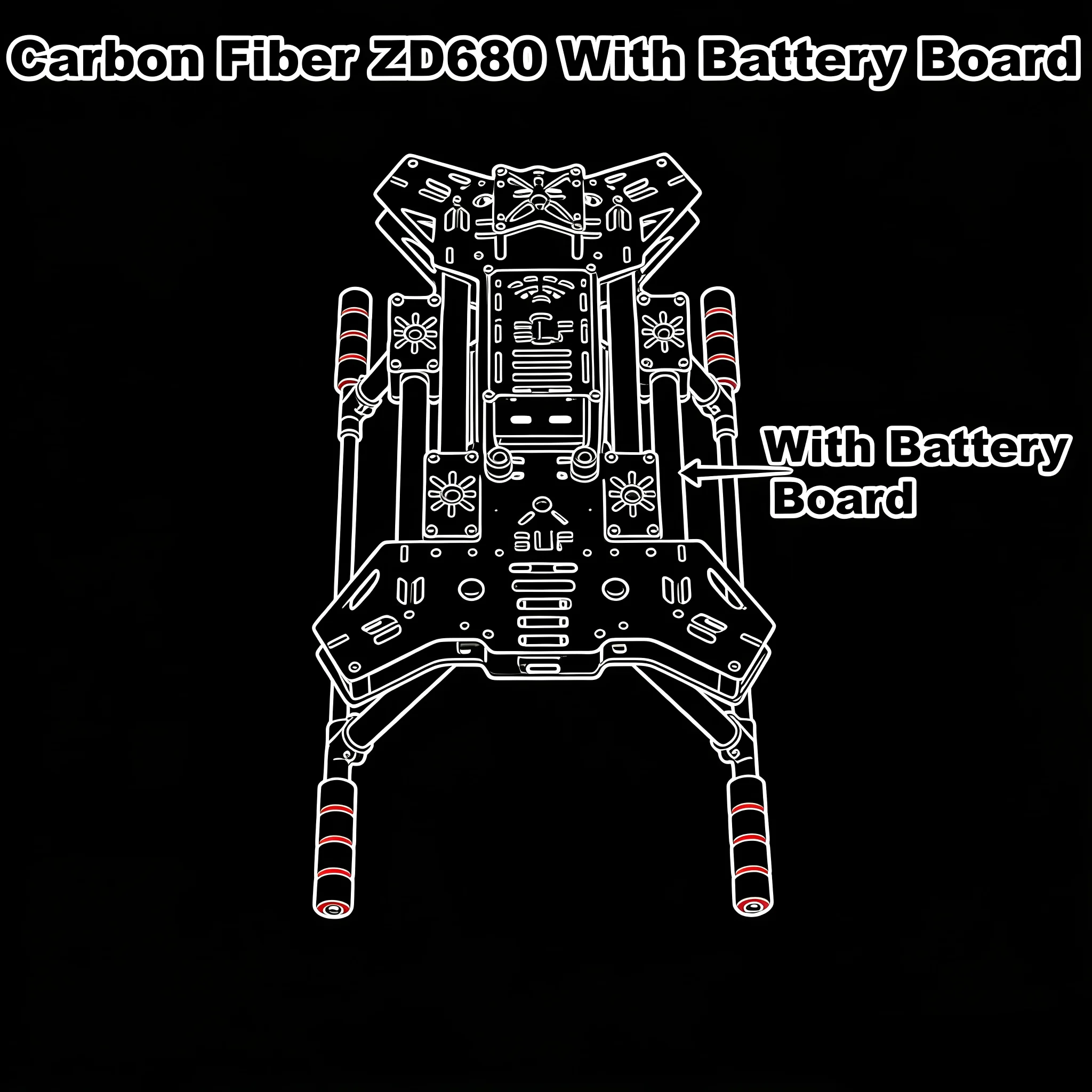 

NEW ZD680 PIXHAWK2.4.8 M8N Full Carbon Fiber Hexa-Rotor Foldable Arm Hexacopter Frame Kit forCopter with Unflodable Landing Gear