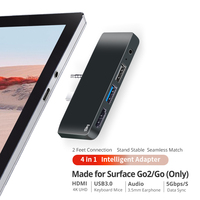 iSky Multi-functional Laptop Docking Station for Microsoft Surface Go/Go 2 HDMI-Compatible 4K 3.5mm USB 3.0 Hub