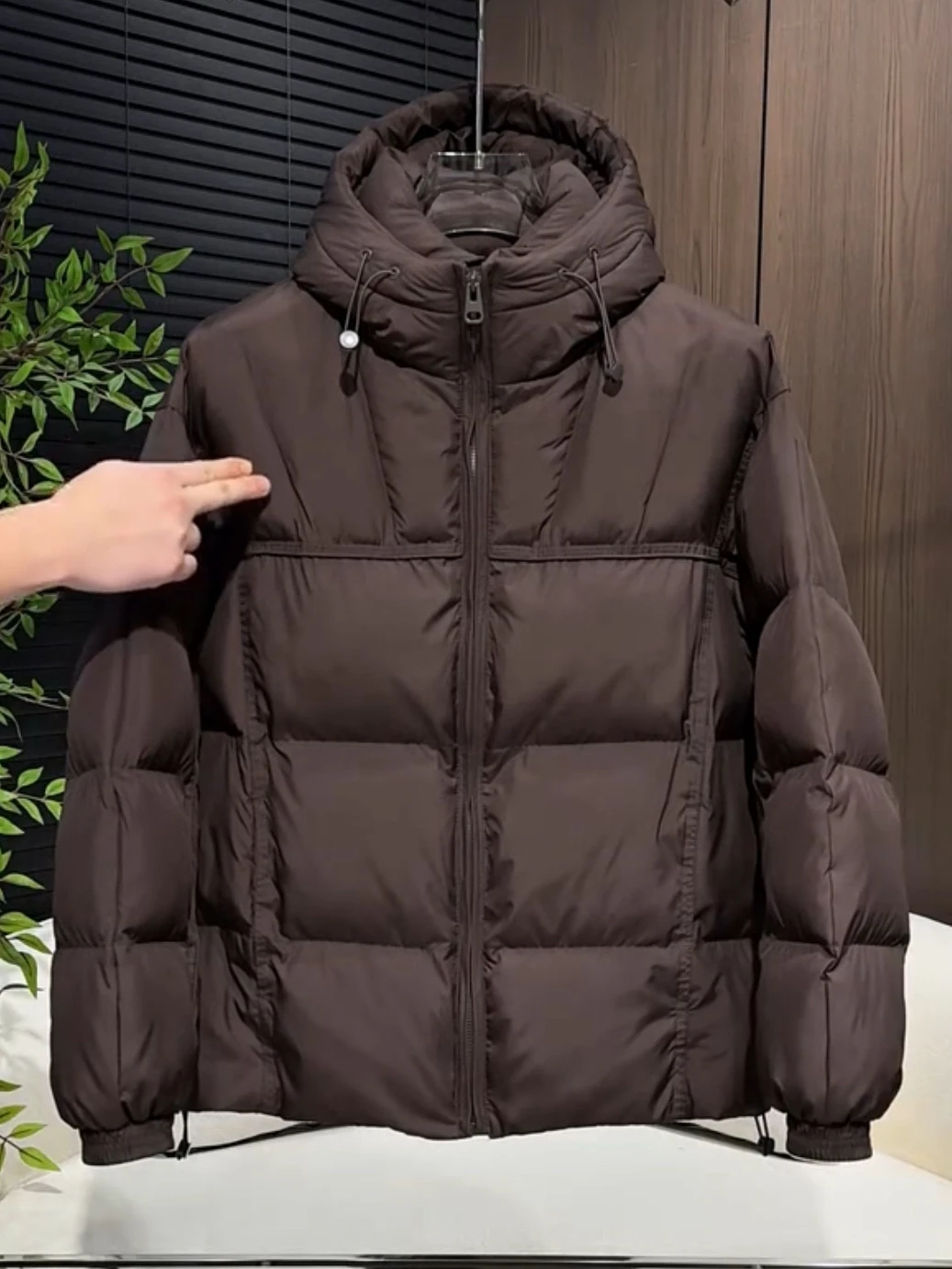 2026 New Men's Thickened Hooded Cotton Jacket Bread Style Warmth Fashionable Versatile Splicing Windproof Coat Youth Popular