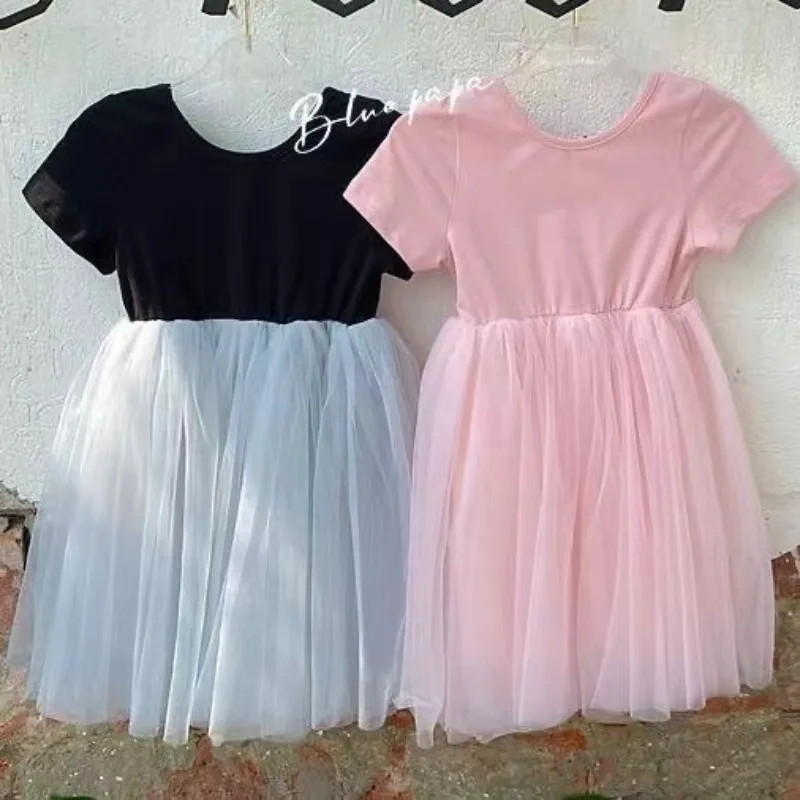 Baby Girls Summer Clothes Kids Dresses for Girls Ball Gown Mesh Dress for Children Short Sleeve Princess Birthday Party Dresses