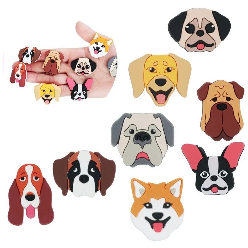 PVC Shoe Charms Cute Cartoon Dog Shoe Accessories Shiba Inu Shoe Decoration Shoe Buckles for Croc Sandals X-mas Gifts Pins