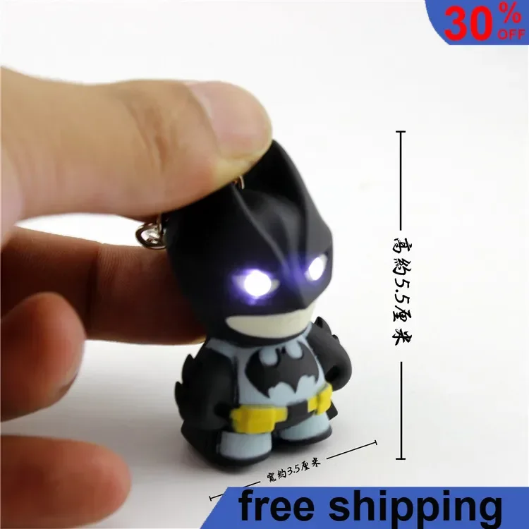 6cm der dunkle Ritter erhebt Figuren Batman Augen leuchten Schlüssel bund Action figur Anime Sammler modell Geburtstags geschenk Spielzeug Spiel Kinder