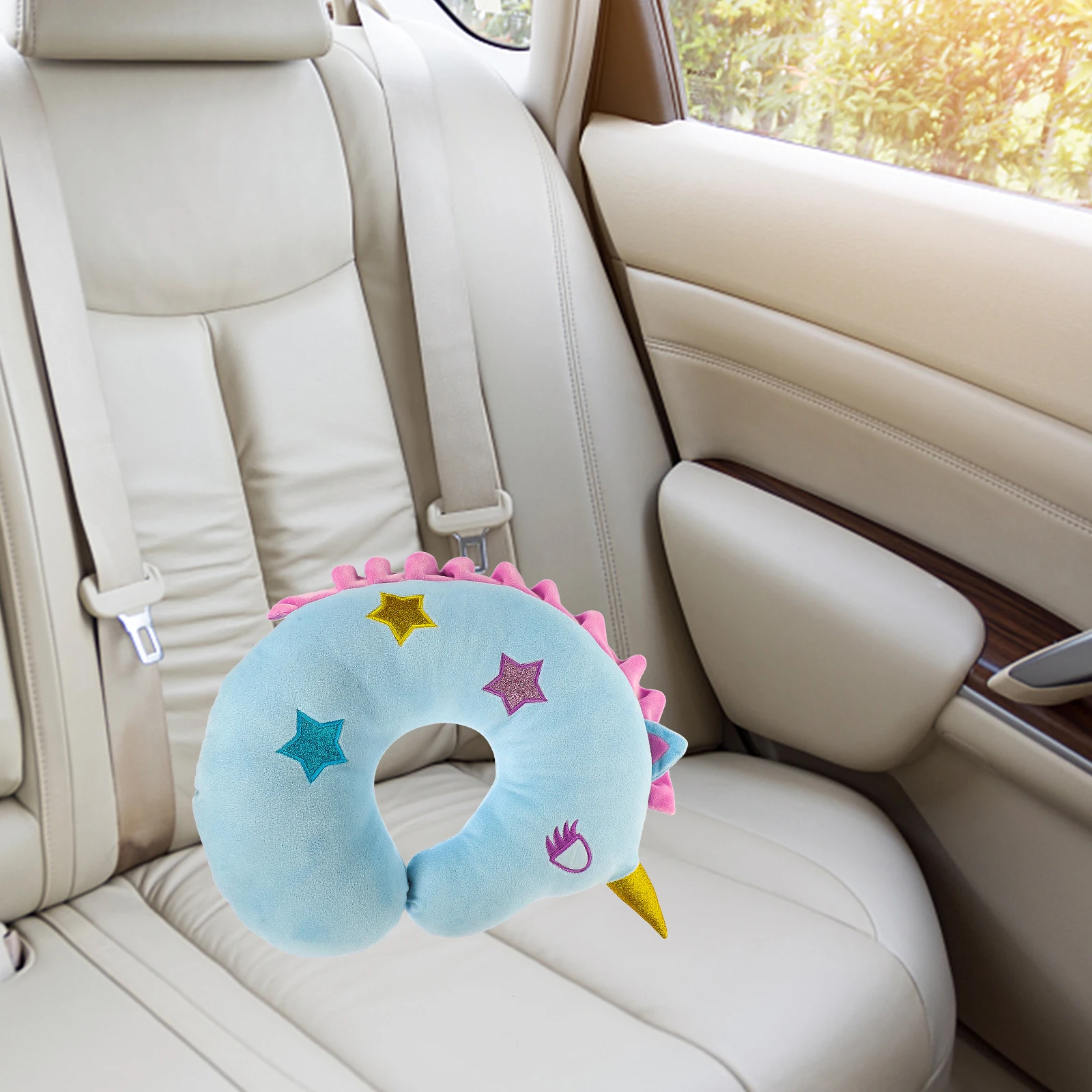 

Cartoon Unicorn Neck Pillow Soft U-shaped Travel Camping Pillow for Sleeping Blue Color Comfortable Neck Support Pillows