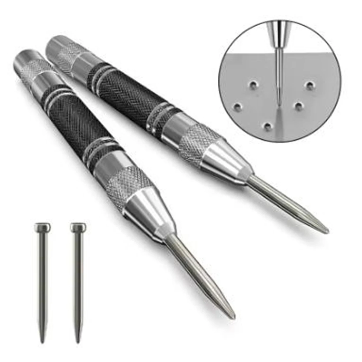 Automatic Center Punch Locator 130mm High Speed Steel Hole Marker Spring Type Glass Iron Plate Ceramic Tile Plastic Hole Puncher