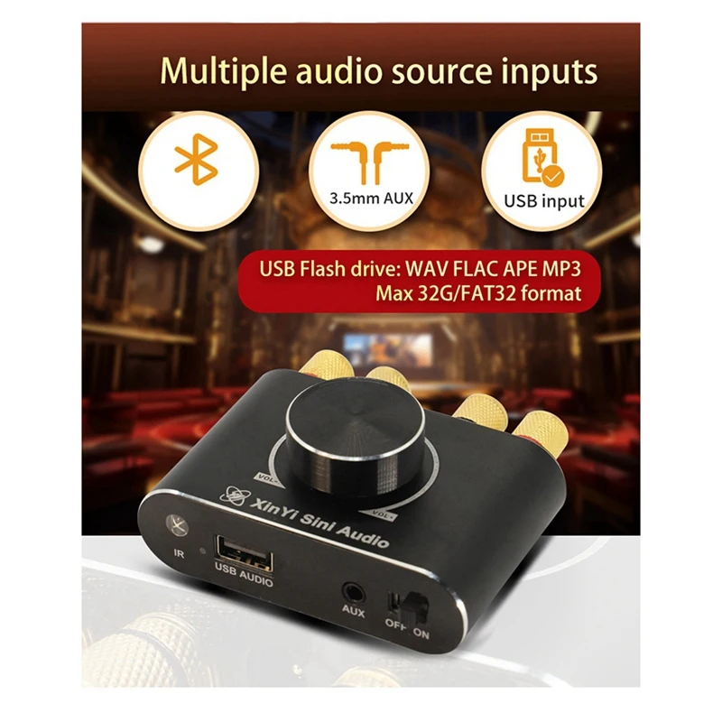 X15H 15WX2 Estéreo Digital Power Audio AMP Amplificador Theater Controle Remoto HIFI 5.1 Placa Amplificadora Bluetooth