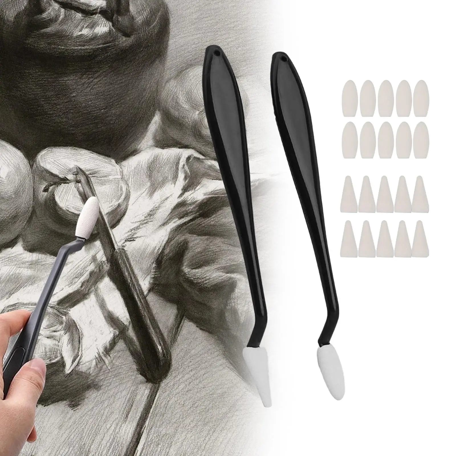 Sketch Rubbing Sponge Brush, Wipe Pen, Drawing Art Blender Tool, Artist Blending Sponge Pen for Kids Painting