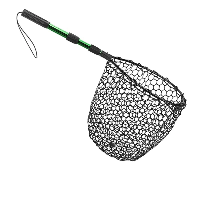 ABXI Fishing Net Folding Net,Aluminum Handle, Non-Slip Hi-Vis Grip& Lanyard, Perfect For Kayak, Lake, Fly,Or River Fishing Ideal