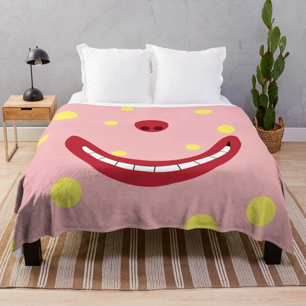 Mr Blobby Mouth Mask Throw Blanket Bed covers Cute Plaid Quilt Blankets For Baby Blankets