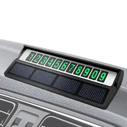 Solar Lichtgevende Auto Tijdelijke Parkeerkaart H idden Telefoonnummerplaat Voor Auto Styling Auto Nummer Kaart Stickers Accessoires