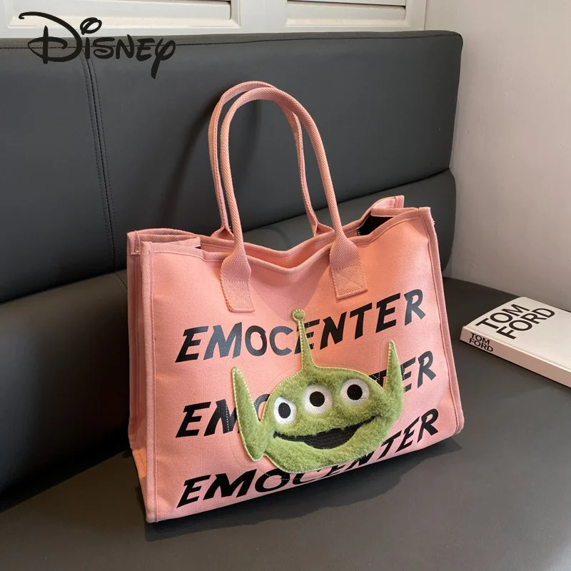 Disney Nova Moda Saco das Mulheres Desenhos Animados Grande Capacidade Commuter Shoulder Bag Lazer Versátil Ambiental Shopping Bag