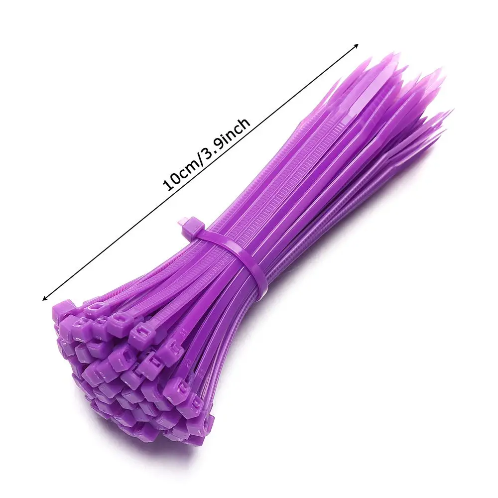 100pcs/pack Durable Line Finishing Cord Strap Self-Locking Zip Cable Ties Nylon Wire Bundled