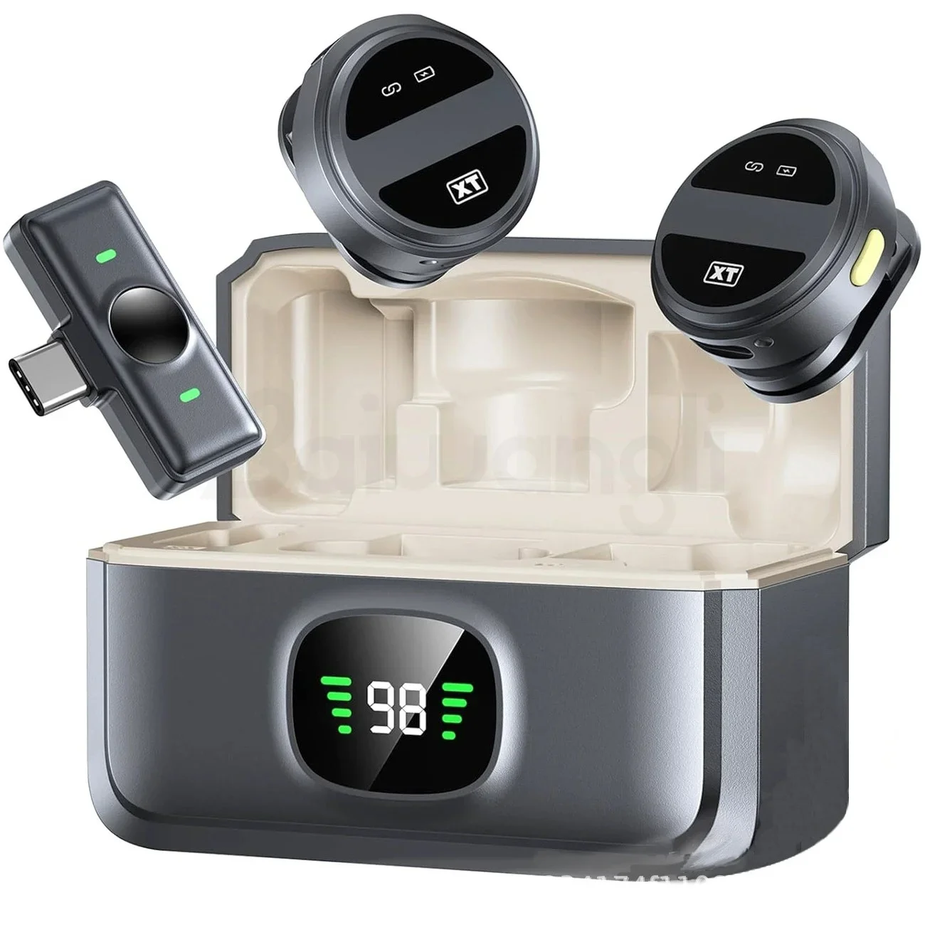 

Беспроводной петличный петличный микрофон для iPhone iPad Android Type-C Phone Live Game Запись интервью с магнитным зажимом