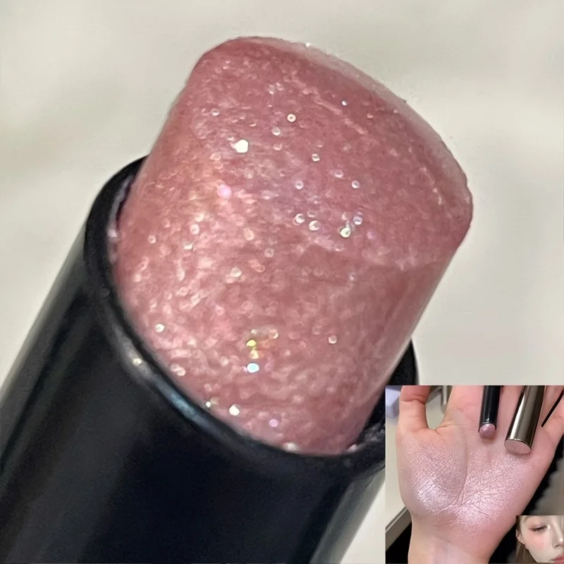 Herorange 防水多機能ハイライトスティック、輝く蛍光パールのような細かいグリッターアイシャドウスティック、明るくする効果、目を引く回転式スティック、輪郭を整え明るくする、自然な立体効果、音楽祭、バレンタインデーのギフト、あらゆる肌色に適しています、初心者にも便利、手頃な価格、内容量1。 5g