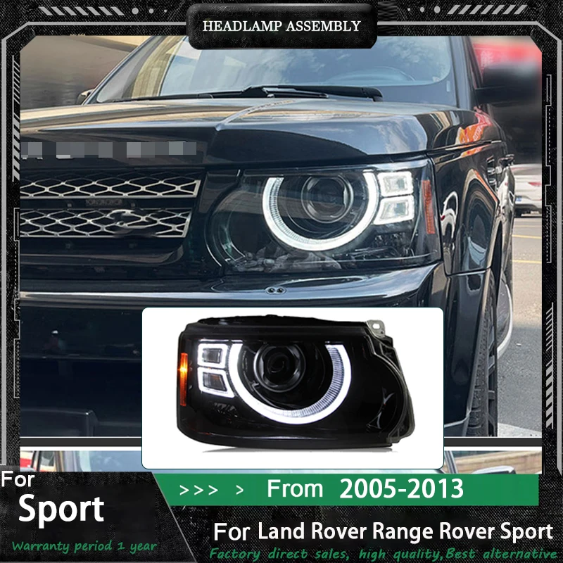 Car Headlights For Land Rover Range Rover Sport 2005-2013 Defender style blue start LED Upgrade Projector Lens Accessories Kit
