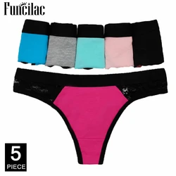 Ladies Lace Panties Sexy Women Cotton G String Transparent Thongs Fashion Tanga Mujer Woman Underwear Lingerie Femme 5 pcs/lot