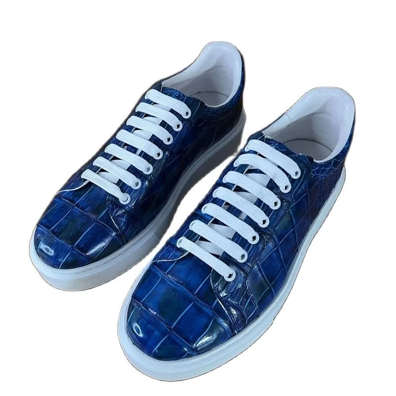 

2023 new arrival Fashion Crocodile Skin causal shoes men,male Genuine leather pdd189