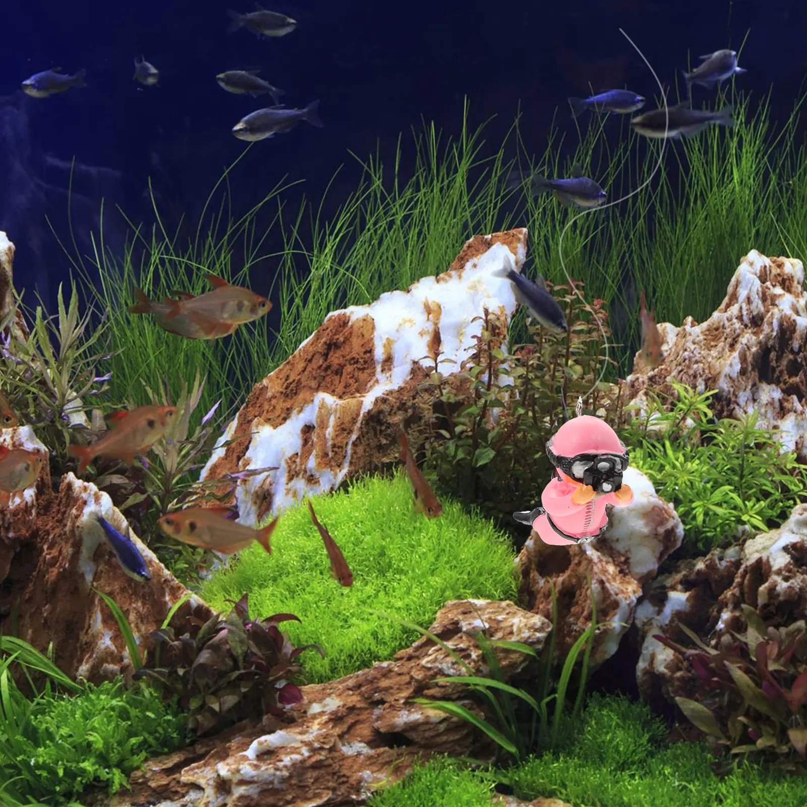 

Fish Tank Diver Model Floating Statue Decorations Aquarium Layout Prop PVC Realistic nament Home Tabletop Pet Supplies