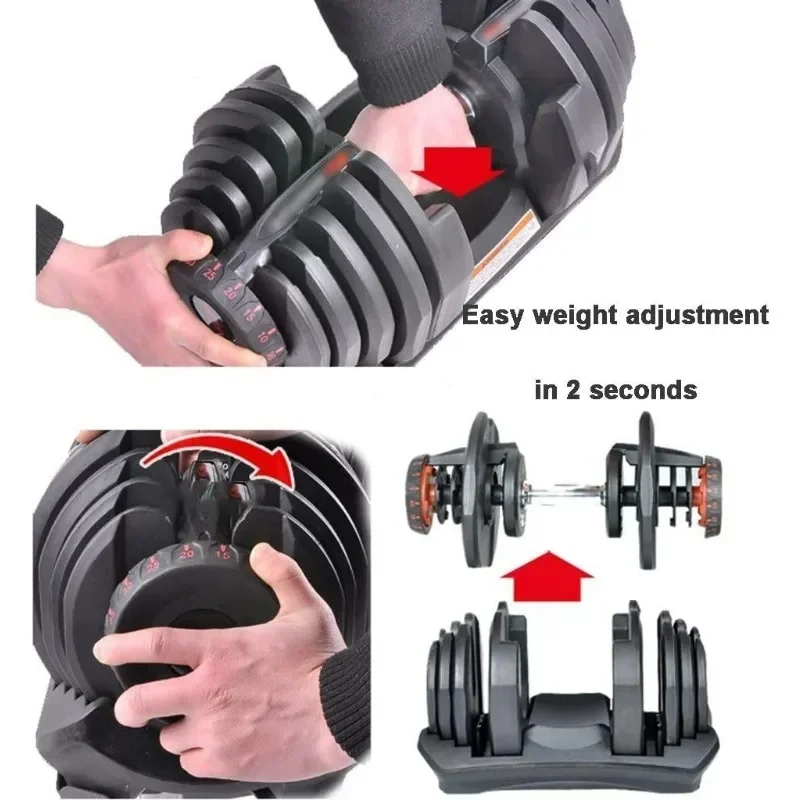 Home Gym Automatic Fitness Dumbbell Adjustable Weight Muscle Trainer Lifting Dumbbell for Home Use